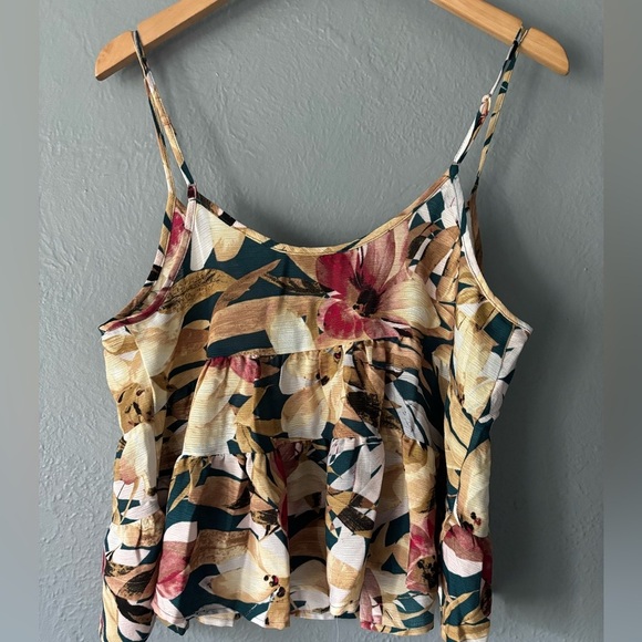 Midnight Bakery | flouncy | floral | tiered | adjustable | tank | s - Picture 6 of 9